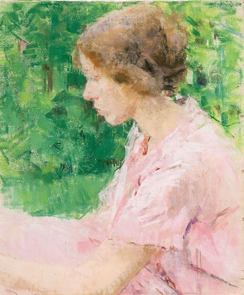 Mildred Bunting Miller: Woman in a Pink Dress (Undated) pastel on paper