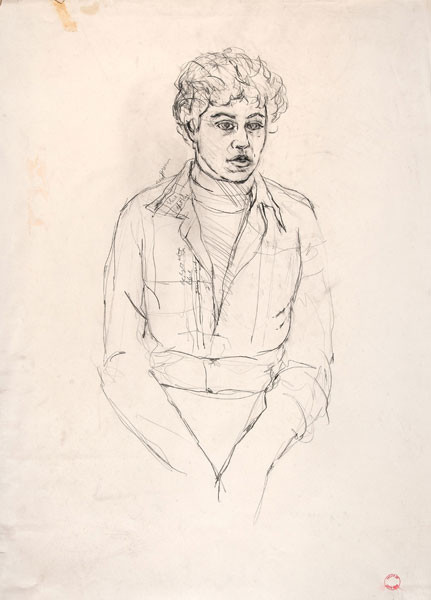 Edith Neff: [Seated Woman] (c. 1972-1973) Pencil on paper