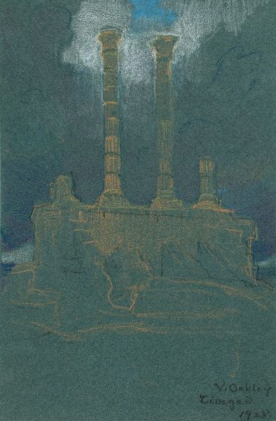 Violet Oakley: Timgad (Temple) (1928) Pastel on laid paper