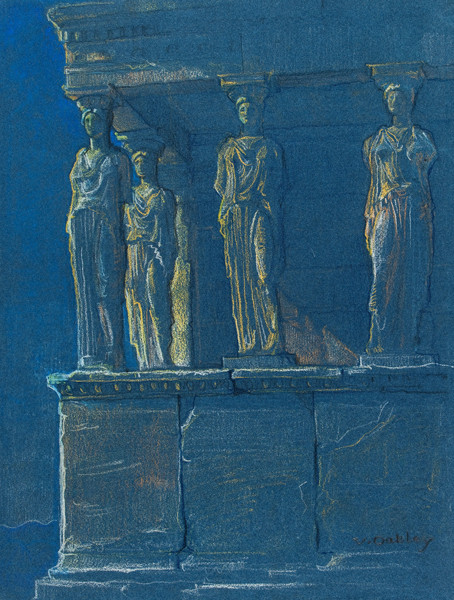 Violet Oakley: The Erechtheum, Porch of the Maidens (c. 1927) Pencil on heavy laid paper