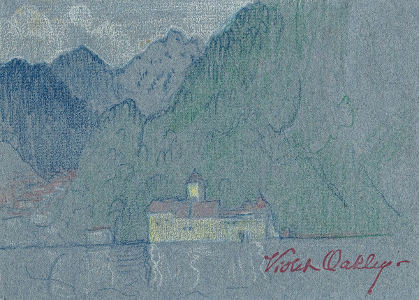 Violet Oakley: Castle of Chillon (Undated) Pastel on laid paper