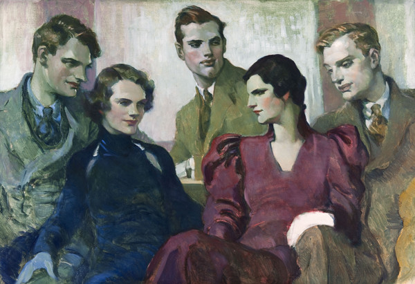 Violet Oakley: Study for the Bromley Family Portrait (Undated) Oil on canvas