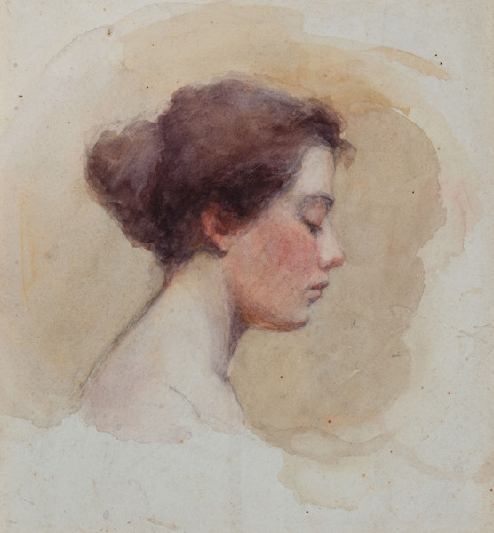 Violet Oakley: Profile of a Woman (1895) Watercolor and graphite