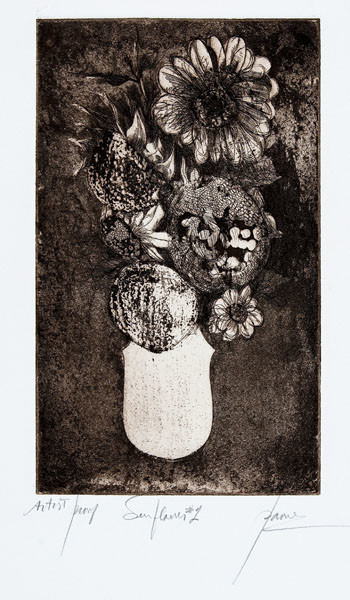 Peter Paone: Sunflowers #2 (mid 1960s) Etching