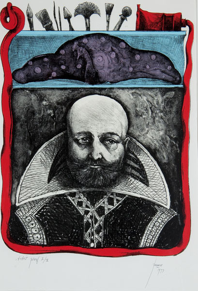 Peter Paone: [Self-Portrait as Shakespeare] (Undated) Print