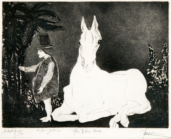 Peter Paone: The Blue Horse (Undated) etching
