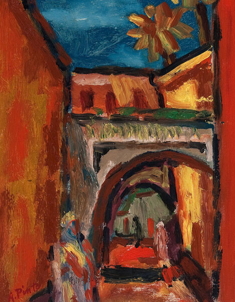 Angelo Pinto: Streets of Marrakesh (Undated) Oil on canvas