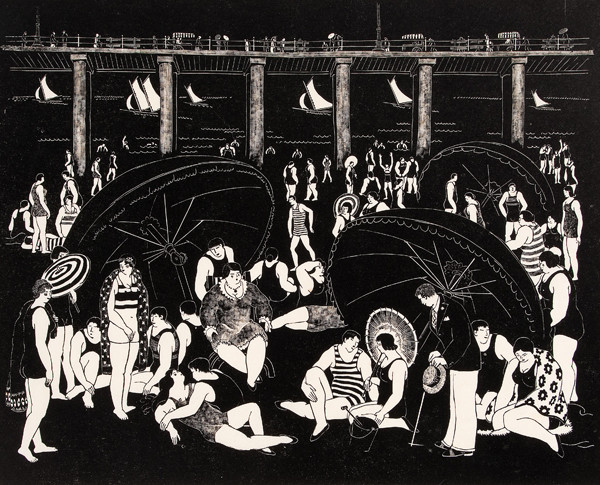 Salvatore Pinto: Bathers (Undated) Wood engraving