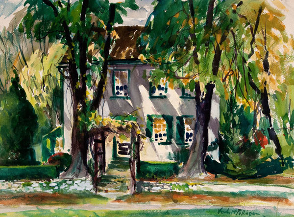 Herbert Pullinger: Old House, Rittenhouse Town  (Undated) Watercolor on paper