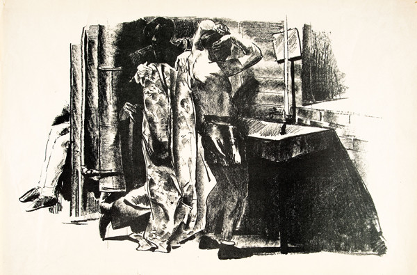 Robert Riggs: Boxer Combing Hair (c. 1933-1934) Lithograph on thin woven paper