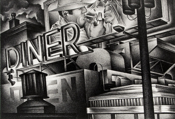 Greg Rohrer: Diner (1991) Lithography