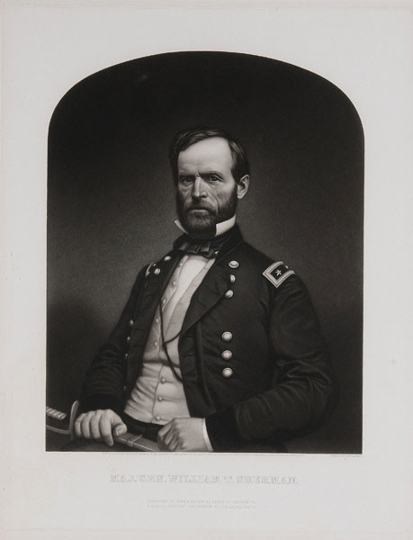 Samuel Sartain: Major General William Sherman (1865) Mezzotint on paper