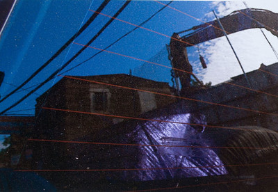 Germantown Avenue Building Beyond Coulter Street, Reflected Through a Rear Window of a Car