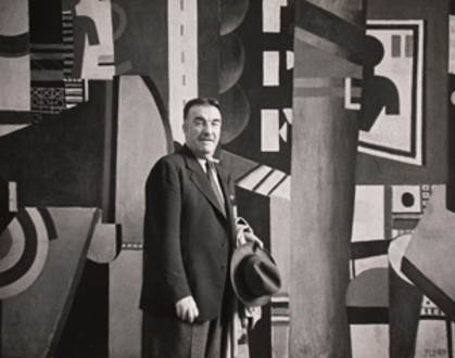 Fernand Leger with The City at the Phialdelphia Museum of Art, May 1943