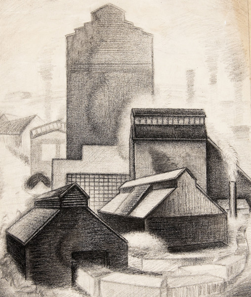 Leon Sitarchuk: Industry (late 1930s) Charcoal on paper