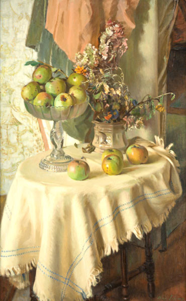 Ben Solowey: Still Life with Apples (c. 1957) Oil on canvas