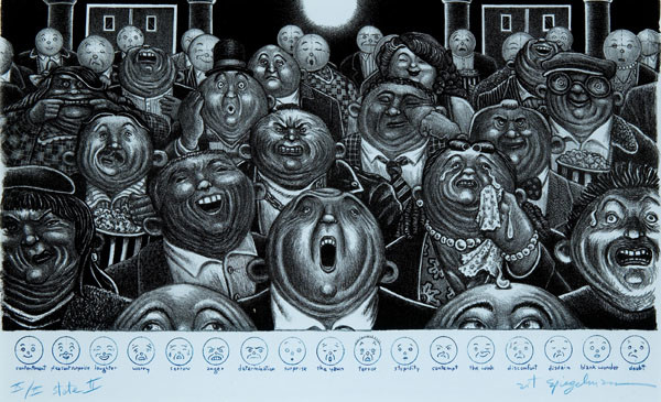 Art Spiegelman: Full House (1991) Lithograph in black and blue on Pescia paper