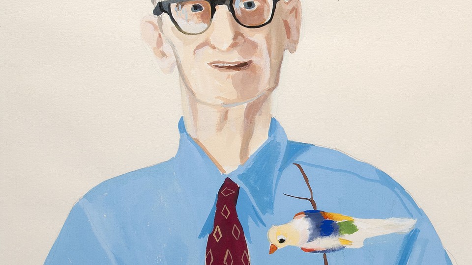 Untitled (Man in blue shirt with bird)