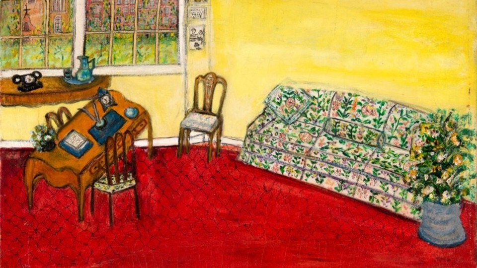 Untitled (Interior with Couch and Desk)