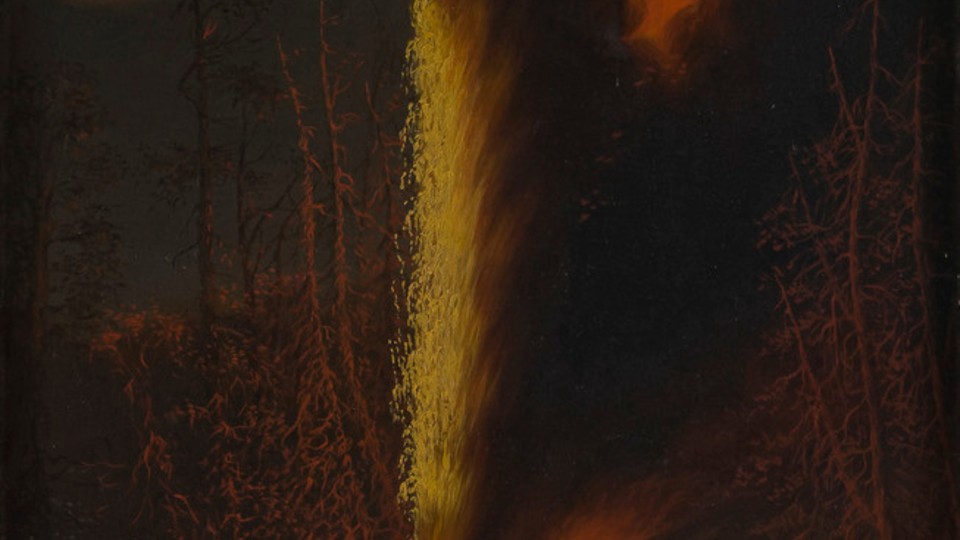 Burning Oil Well at Night, near Rouseville, Pennsylvania