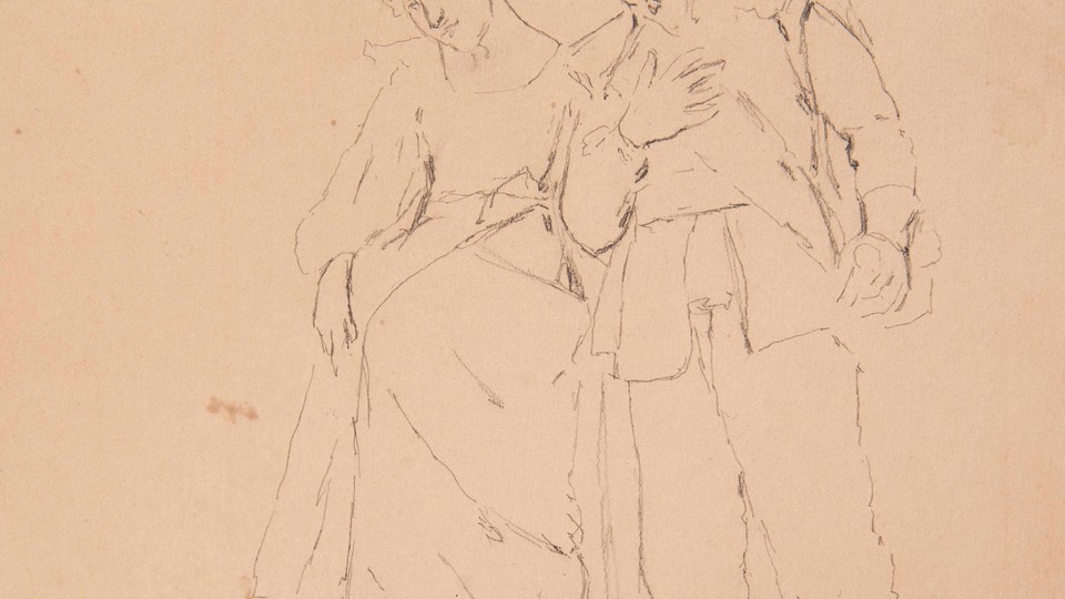 Study of a French Soldier with Young Girl