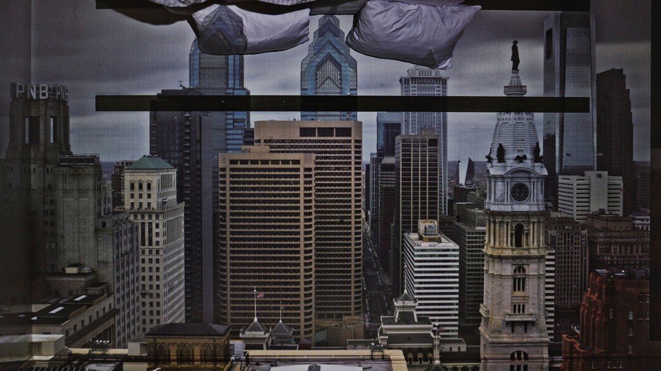 Camera Obscura: View Philadelphia from Loews Hotel Room 3013 with Upside Down Bed