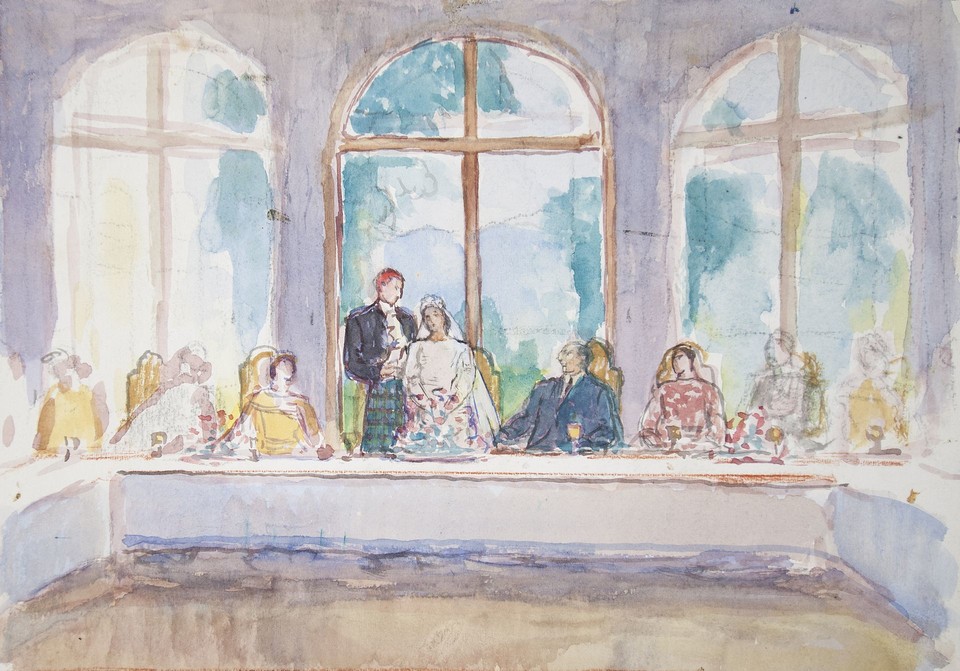 Study of an unidentified couple's wedding reception at the ... Image 1
