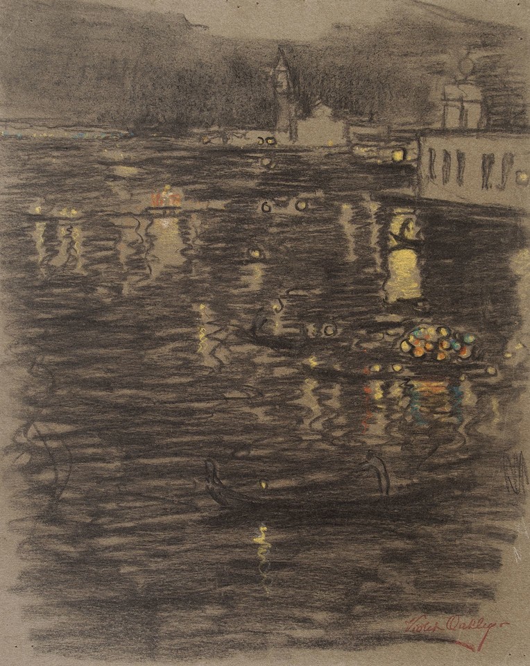 Study of view along a canal in Venice Image 1