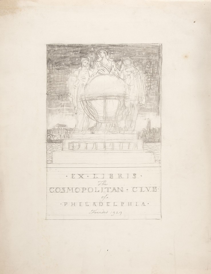 Study for Cosmopolitan Club bookplate (Beatrice Griffith, ... Image 1