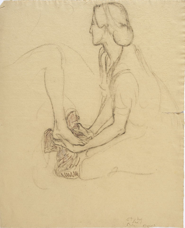 Detail preliminary study of figure on reverse of the ... Image 1