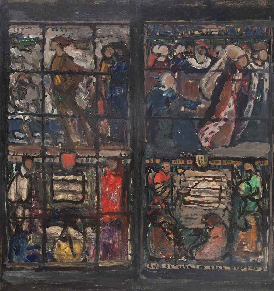 Composition studies for &quot;Tempest&quot; and &quot;Hamlet&quot; stained glass ... Image 1