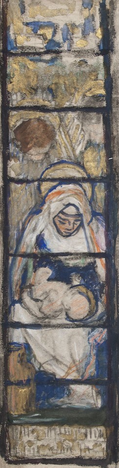 Composition study for &quot;The Nativity&quot; stained glass lancet wi ... Image 1