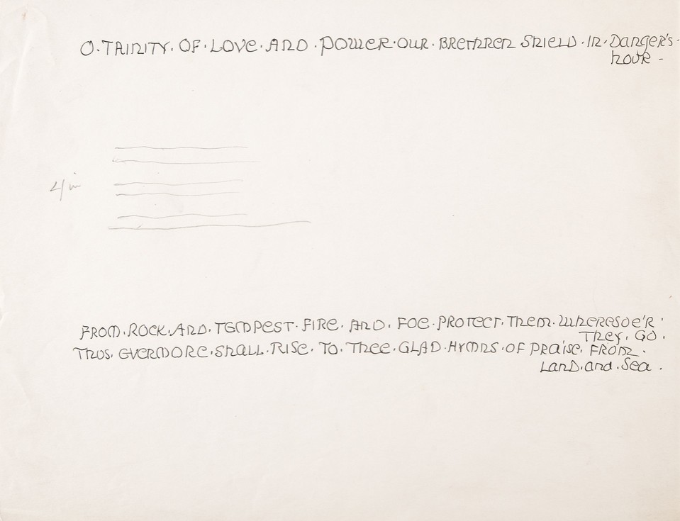 Study for naval hymn inscriptions for an unidentified ... Image 1