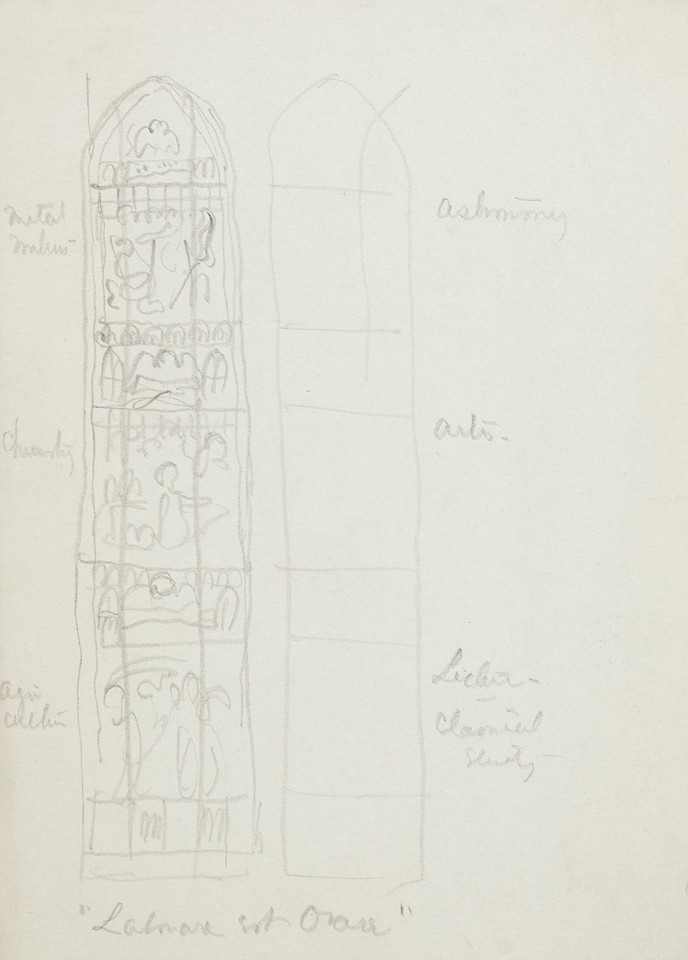 Annotated study for an unidentified stained glass window Image 1