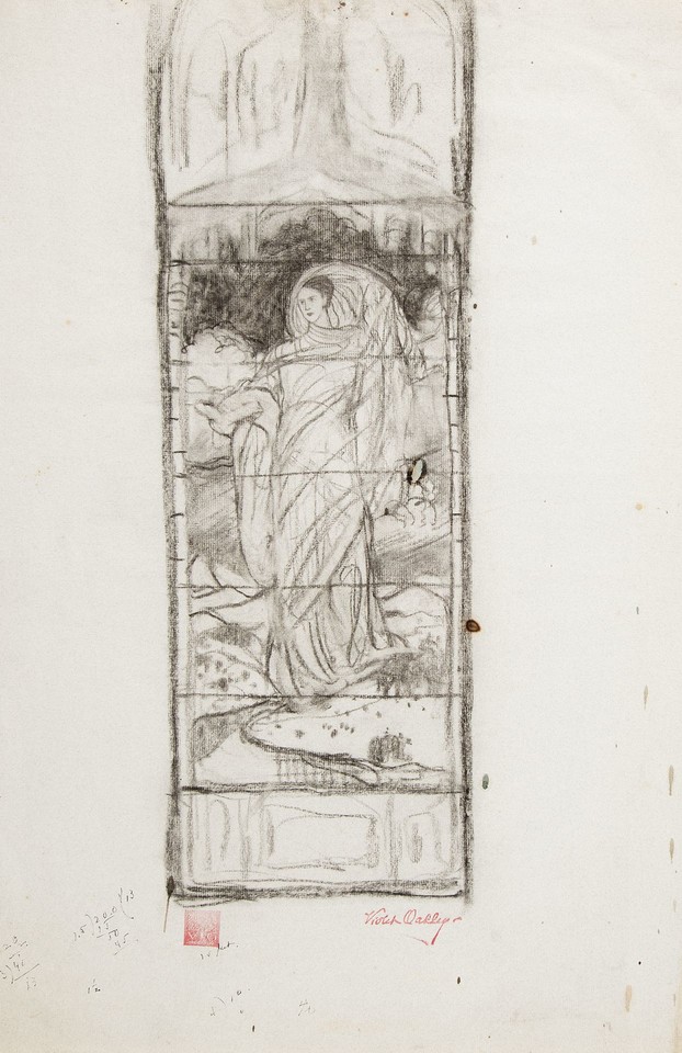 Study for an unidentified lancet stained glass window depict ... Image 1