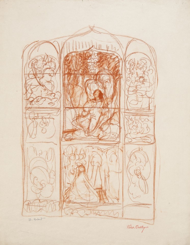 Composition study for &quot;Vision of Saint Hubert in the Wood&quot; s ... Image 1