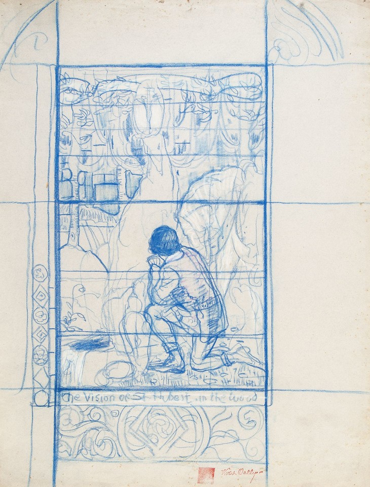 Study for the central panel, &quot;Vision of Saint Hubert in the ... Image 1