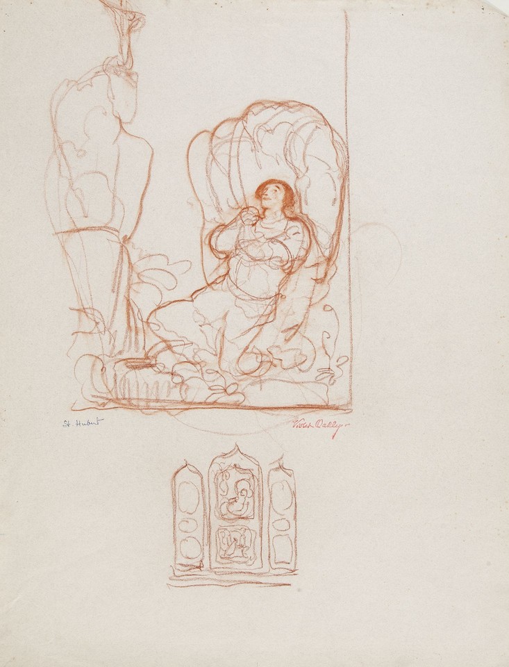 Study for central panel and composition sketch for &quot;Vision ... Image 1