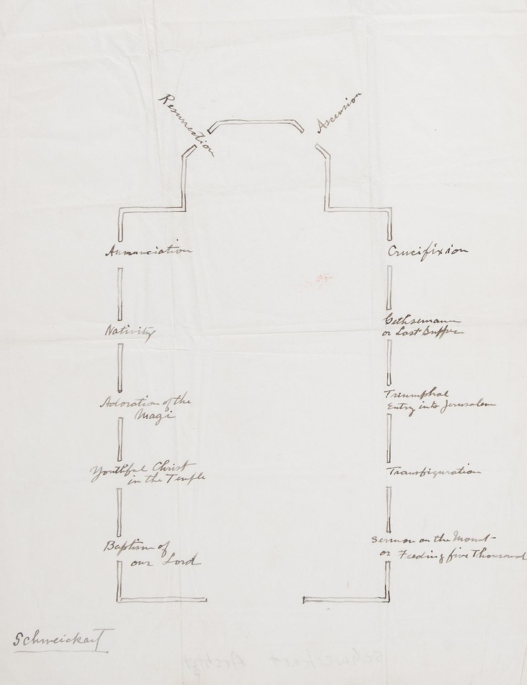 Annotated floor plan for a &quot;Scenes from the Life of Christ&quot; ... Image 1
