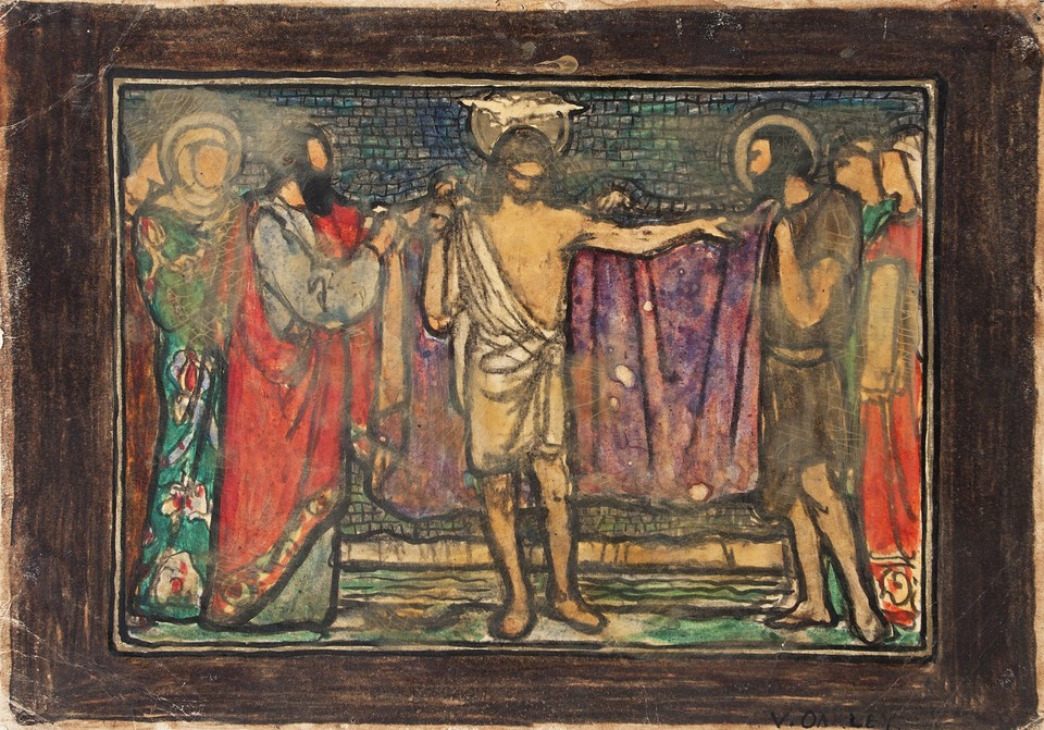 Study for a &quot;Baptism of Jesus&quot; glass mosaic Image 1