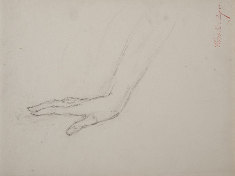 Study for hand of right stretcher bearer, &quot;Widow of Nain&quot; ... Image 1