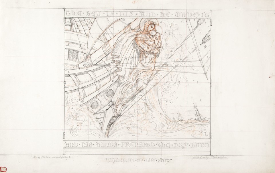 Study for center panel, &quot;Madonna of the Ship&quot; World War II ... Image 1