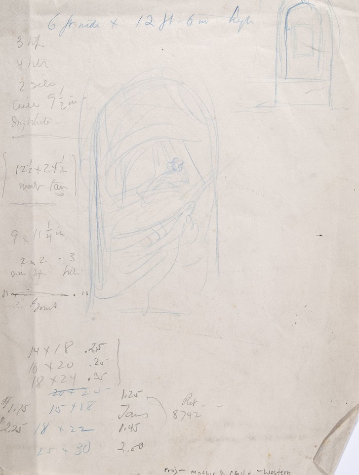 Measurements and preliminary study for &quot;Madonna of the ... Image 1