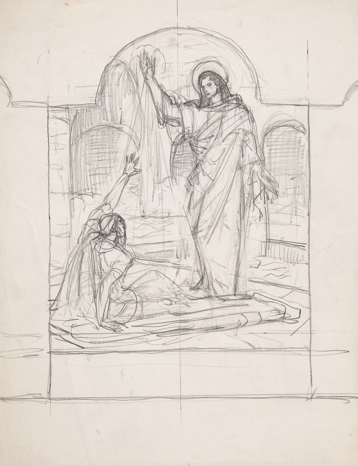 Study for center panel, &quot;Christ at the Pool of Bethesda&quot; ... Image 1