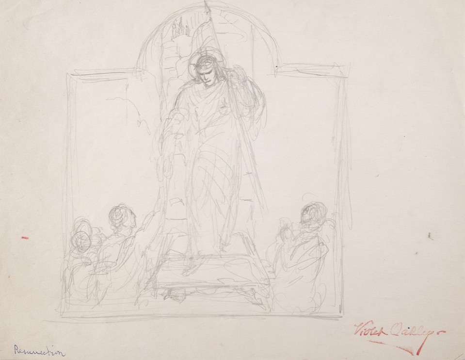 Study for a &quot;Resurrection&quot; World War II portable altarpiece Image 1