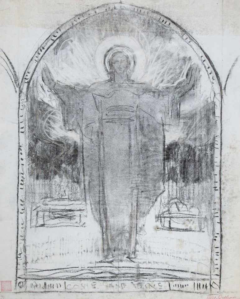 Study of Christ for an &quot;Ascension&quot; World War II portable ... Image 1