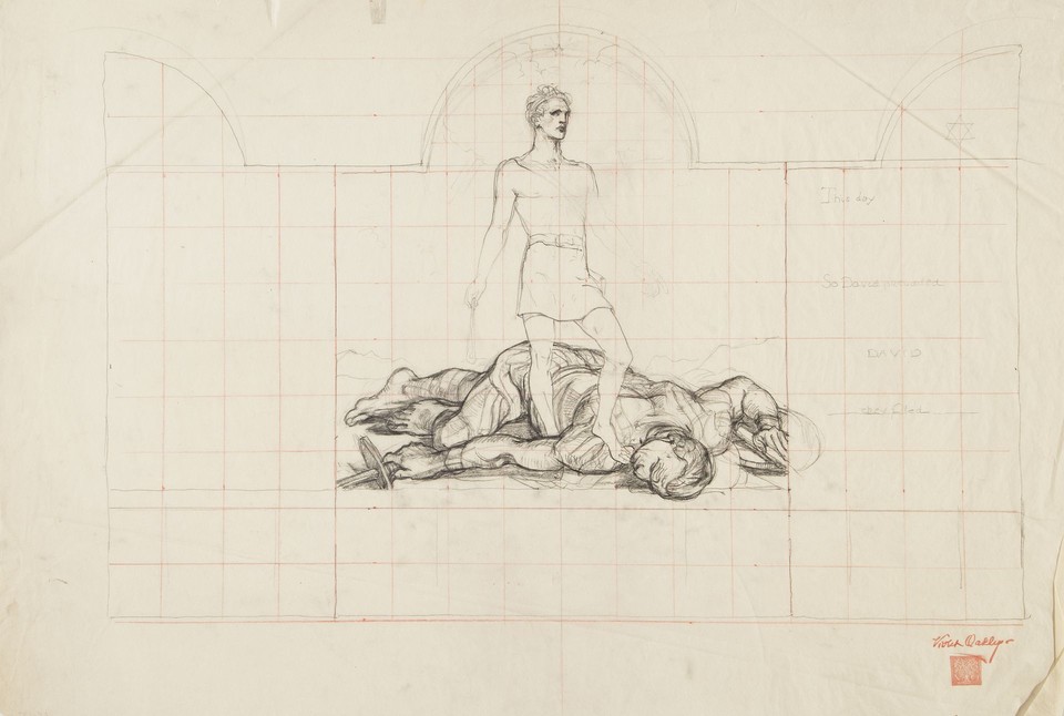 Composition study for &quot;David and Goliath&quot; World War II ... Image 1