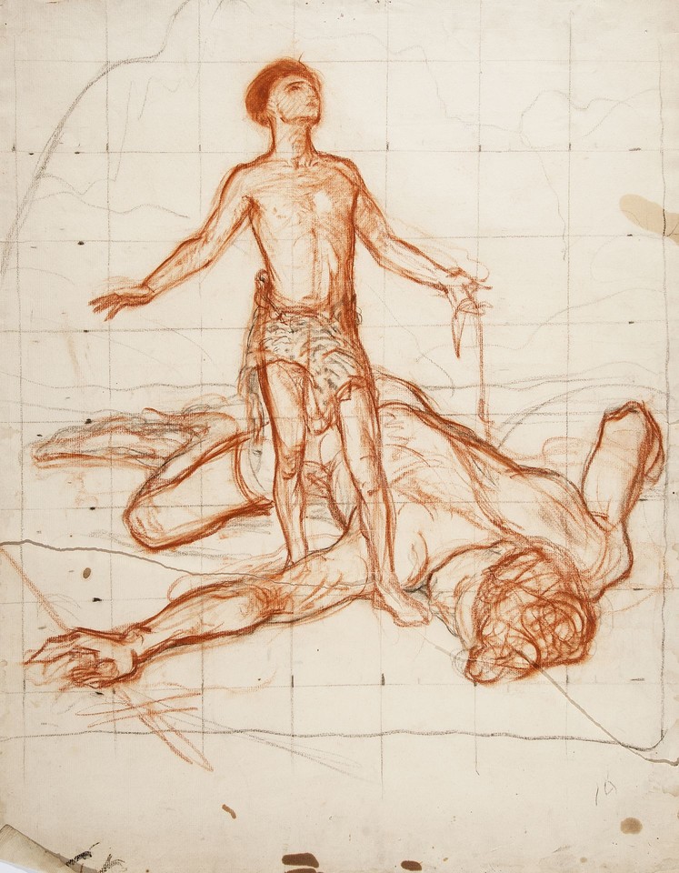 Study for David and Goliath, center panel, &quot;David and ... Image 1