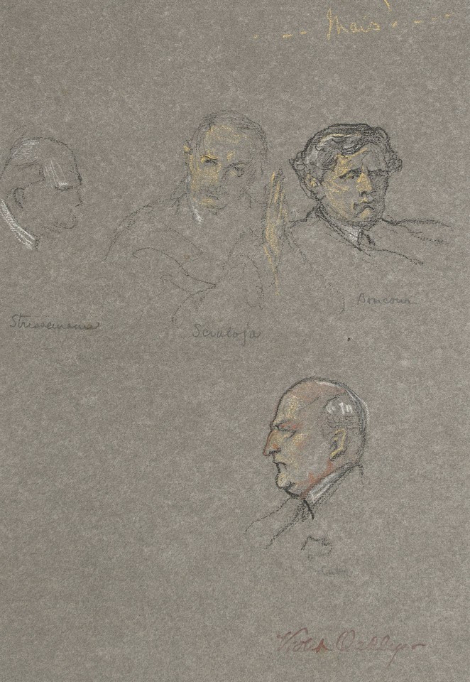 Portrait head studies of Gustav Stresemann, Vittorio Scialoj ... Image 1