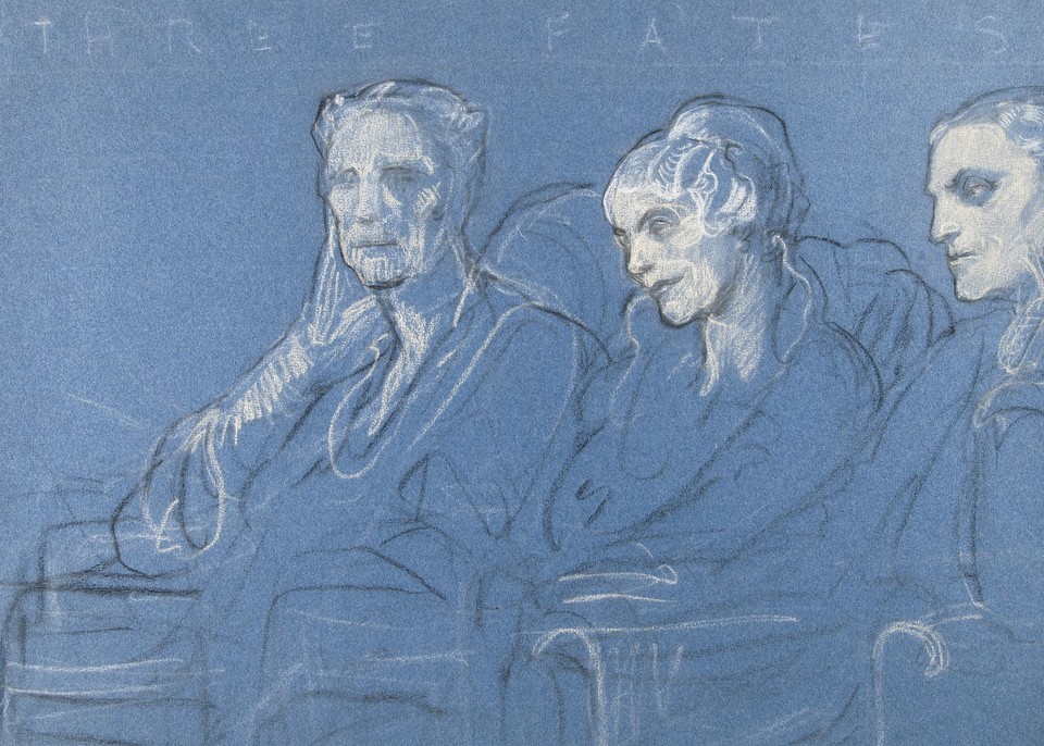 Study for the &quot;Three Fates&quot; (American visitors to the League ... Image 1